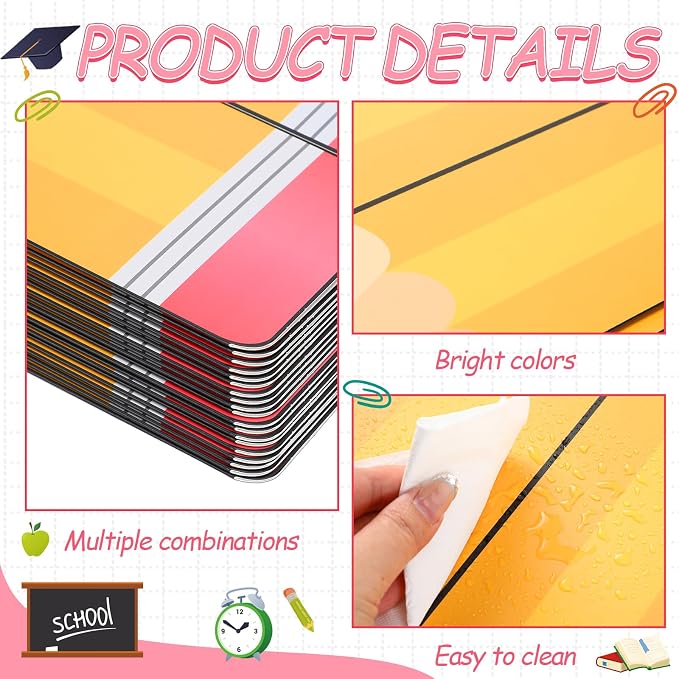 Honoson 24 Pcs Bulk Inspirational Privacy Folders for Students Cardboard Test Privacy Boards Motivational Words Desk Dividers Shield for Classroom School Study Supplies (Pencil)