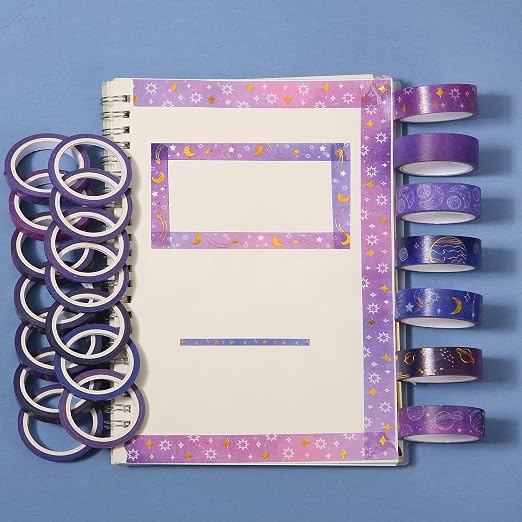 Mr. Pen- Washi Tape Set, 21 Rolls, Assorted Sizes, 5.5 Yards/Roll | Washi Tape for Scrapbook, Arts, Crafts, Journals and Planners, Outer Space Design