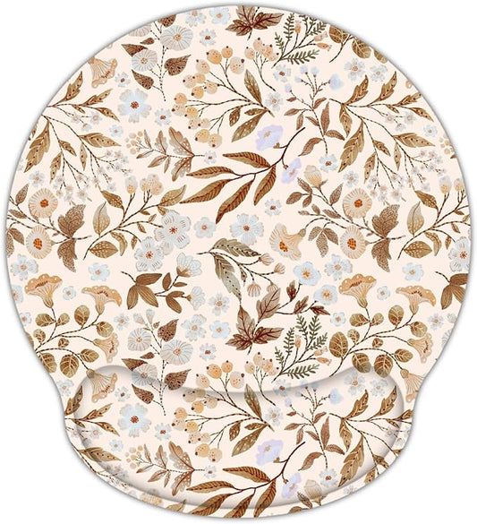 Ergonomic Mouse Pad with Wrist Support,Non-Slip Rubber Base for Computer Laptop & Mac,Lightweight Rest for Home,Office & Travel (Sicilian Flowers)