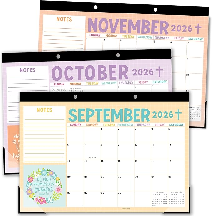 Hadley Designs Large Teacher Desk Calendar 2026-2027 - Desktop Calendar 2026, 18-Month Desk Calendars for Home, Office & Classroom, Cute Classroom Must Haves, Back to School Teacher Gifts
