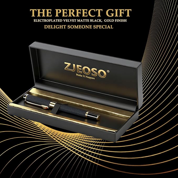 Nice pens for writing | Nice Rollerball Pens with Dragon Design, Elegant Gift Pen,for Men & Women Office & Signature Writing Pen, Refillable Black Ink Business Pen (Black)