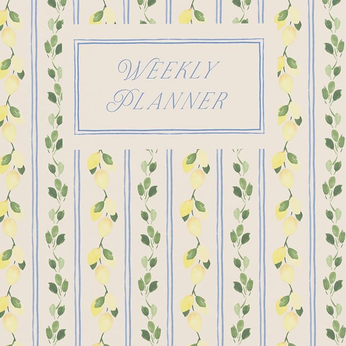 Minted Limoncello 2026 Weekly & Monthly Undated Planner, 5.5" x 8.5" Lemon Vine Spiral Bound Planner Notebook, 132 Pages, Undated Monthly & Weekly Layouts with 2026–2027 Reference Calendars