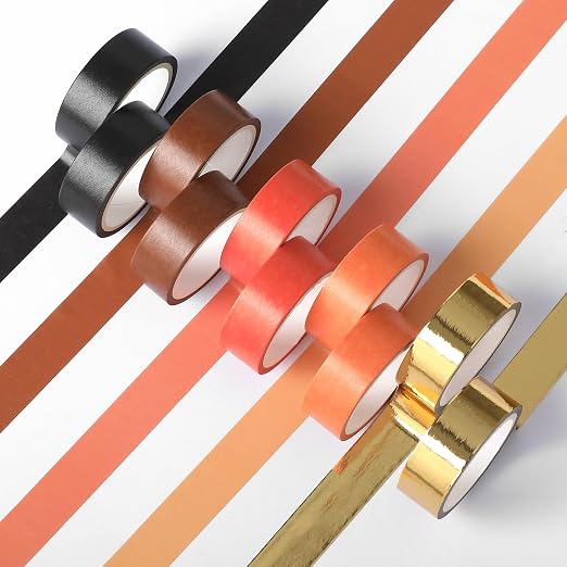 Mr. Pen- Washi Tape Set, 10 Rolls, 5 Yards/Roll, Washi Tape for Scrapbook | Arts, Crafts, Journals and Planners, Fiery Horizon