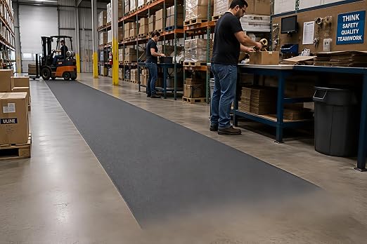 Guardian 24026001 Soft Step Anti-Fatigue Floor Mat, Vinyl, 2'x 60', Black