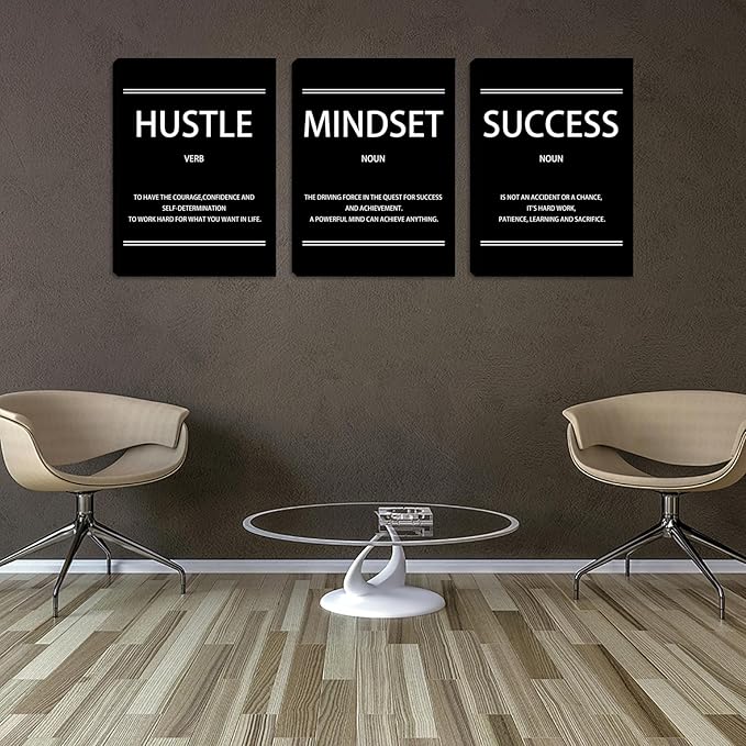 Halioyo Inspirational Wall Decor, 12 x 16 Inch Motivational Canvas Wall Art for Living Room, Positive Painting Poster for Bedroom Classroom Meeting Room Office, Ready to Hang - 3pieces