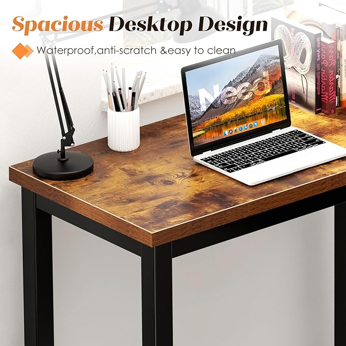 Need Small Computer Desk, 31.5 inch Foldable Writing Desk for Small Spaces, Sturdy and Heavy Duty Compact Desk, Study Table Laptop Desk No-Assembly, Rustic Brown