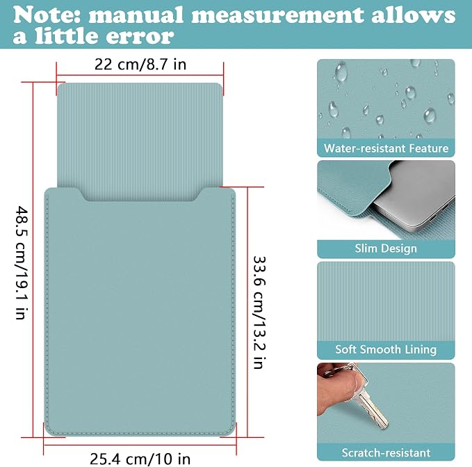 BVYA 13.3-14" Sleeve, PU Leather Laptop Case Compatible with New MacBook Air 13.6/Pro/Max M2/M1 A2779 A2442 14, 13.5 Surface 5/4/3/2/1, Compatible with Laptop 2022 Pro 14 inch