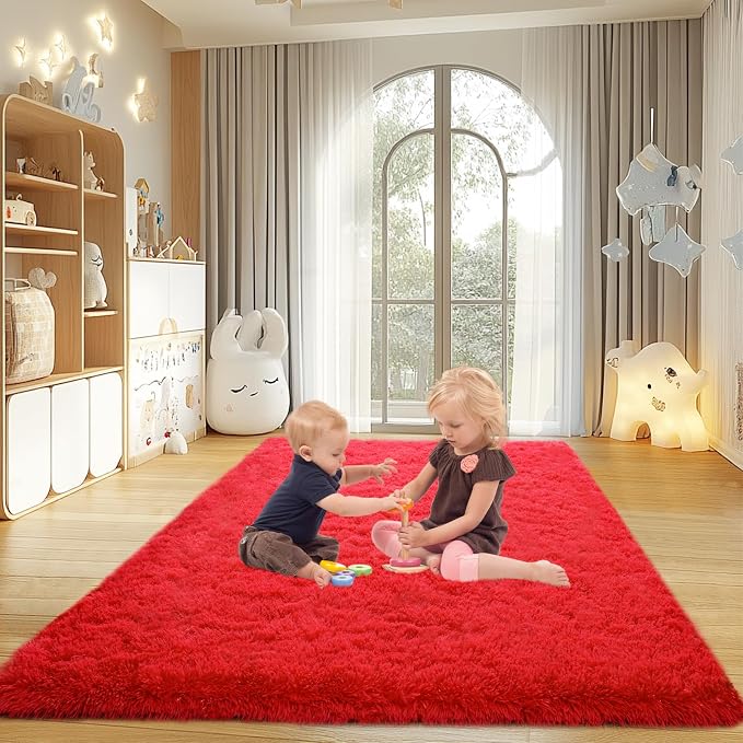 Mugorn Small Soft Shag Rugs for Bedroom, 4x6 Fluffy Area Rugs for Living Room