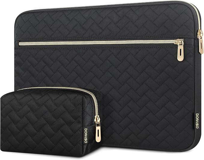 DOMISO 14 inch Laptop Sleeve for MacBook Air/Pro 14 inch MacBook Pro 14 Case Compatible with MacBook Pro 14 inch M4 M3 Protective Computer Sleeve 14 inch Laptop with Small Case, Black