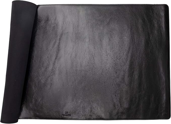 Venito Premium Leather Desk Mat (36 X 19 inch) - Large Mouse Mat for Home Office Accessories (Rustic Black)*