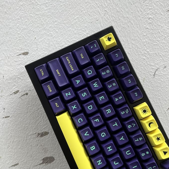 Guffercty kred SA Profile PBT Keycaps,173 Full Set Double Shot Durable Keycaps for Custom Mechanical Keyboard Gamers Typists (Cyberpunk)