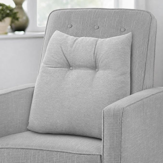 Shinnwa Lumbar Support Pillow for Office Chair, Memory Foam Back Support Pillow for Back Pain Relief, Car, Chair and Couch, 17.5x15x4.5in, Light Grey