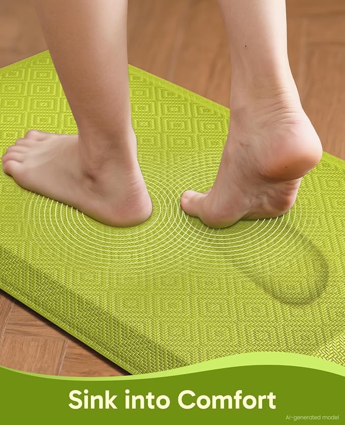 Ophanie Kitchen mats for Floor, 3/4 inch Thick, Kitchen Rugs, 20x48 Anti Fatigue Standing Cushioned Mat,Waterproof,Comfort Ergonomic mat for Office, Home,Sink with 99+ Pairs of Anti-Slip Bottom Ridges