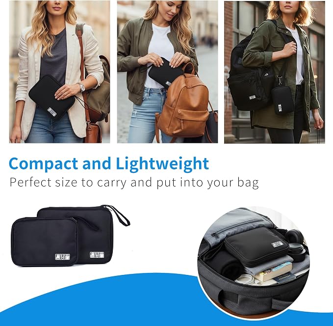 7 Pack Electronics Travel Organizer Case Tech Accessories Cord Storage Bag