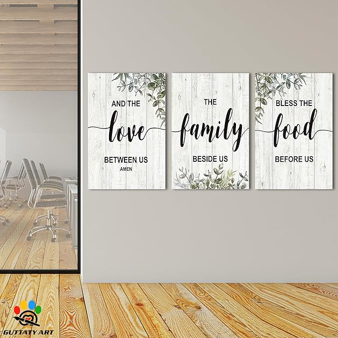 3 Piece Inspirational Canvas Wall Art, Jesus Scripture Wall Art for Religious Wall Decor, Motivational Quotes Foliage Print Picture, Bible Poster Framed Artwork for Christian Office Decor 20”x30”x3Pcs