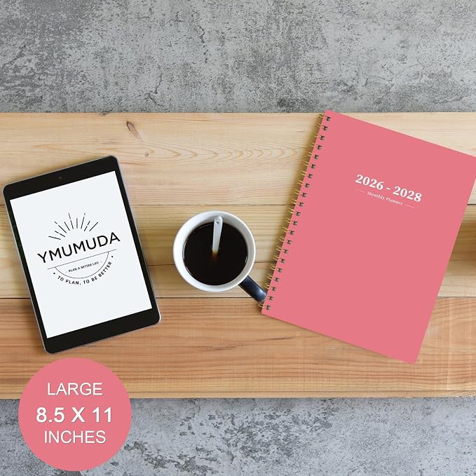 2026-2028 Monthly Planner - 2 Year Monthly Planner Calendar 2026-2028, Jul 2026 - Jun 2028, 8.5" x 11", 24 Months, Spiral-Bound, Tabs, Holidays, Notes, Ideal for School Office Home Planning