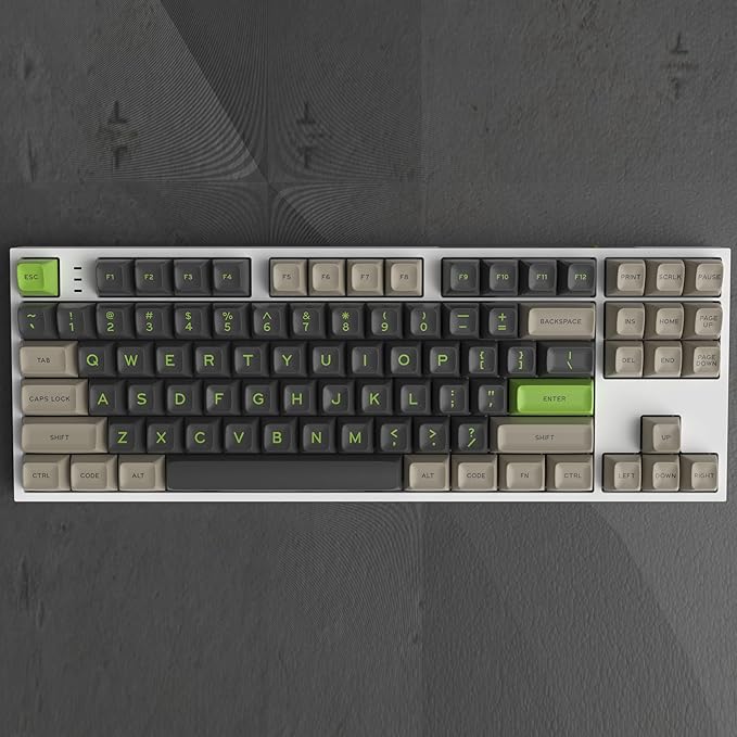 Guffercty kred SA Profile PBT Keycaps,172 Set Double Shot Durable Keycaps for Custom Mechanical Keyboard Gamers Typists (Green Screen)