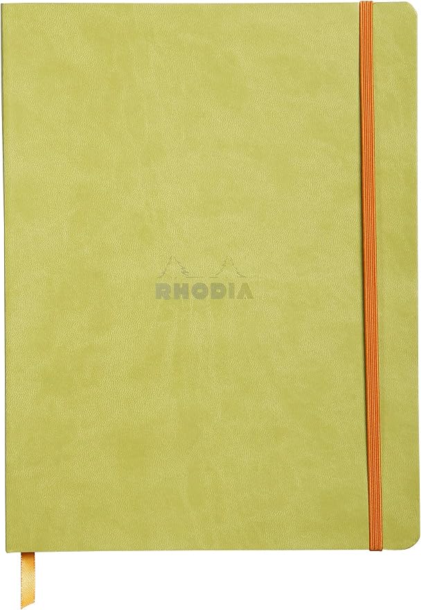 Rhodia Rhodiarama SoftCover Notebook - 80 Dots Sheets - 9 3/4 x 7 1/2 - Anise Cover (117556C)