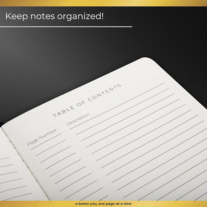 Realizations Journaling Notebooks with Pen Holder - Lined Notebook - 222 Pages Notebook Journal with 100 GSM Paper - Includes Table of Content - Notebooks for Work, School, Home