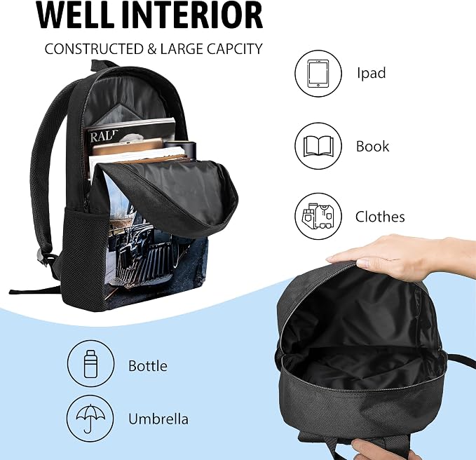 3PCS Train Print Backpack for Boys Girls Teens, School Backpack with Lunch Box Pencil Case for Elementary Middle High Students, 17 Inch Lightweight Bookpack 3 in 1 Set Back to Shool Gifts for Kids