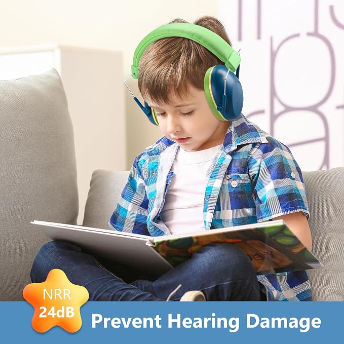 ProCase Kids Noise Cancelling Headphones, Kids Ear Protection Monster Jam Truck, Fireworks Hearing Protection Noise Reduction, Noise Canceling Earmuffs for Sensory Autism Toddler Children -Navy