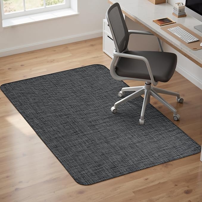 Sycoodeal Office Chair Mat for Hardwood & Tile Floor,Computer Gaming Chair Mat for Rolling Chairs Non-Curve, Anti-Slip, Heavy Duty Floor Protector for Home Office,Black (40" x 55")