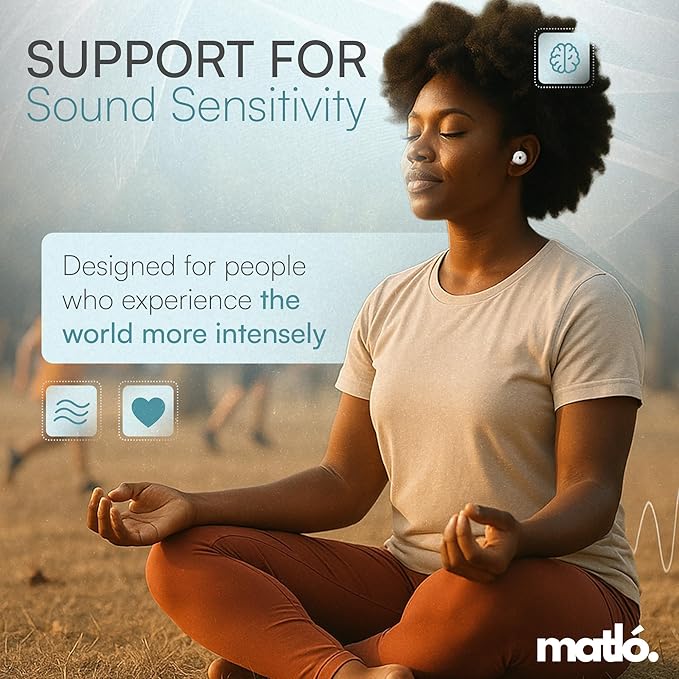 SoundDrop by Matló – Reusable Noise-Reducing Earplugs for Sleep, Focus & Sound Sensitivity – Soft Silicone + Compact Case