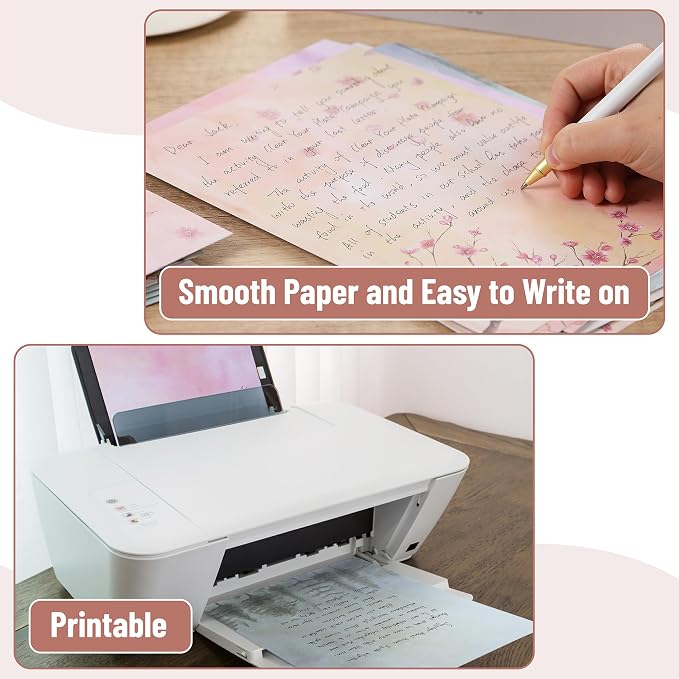 Mr. Pen- Stationery Writing Paper Set with Envelopes, 7.3" x 10" | 30 Letter Sheets & 18 Envelopes, Smooth Printable Letter Paper for Handwritten Notes, Personal Letters, Invitations