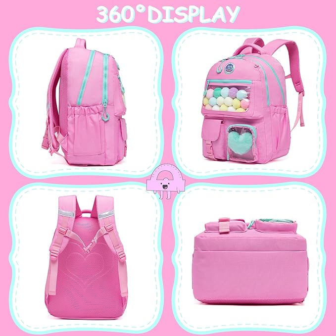Cute Backpack for Girls Aesthetic Backpack School Backpack for Girls Backpack with Lunch Box Back to School Supplies