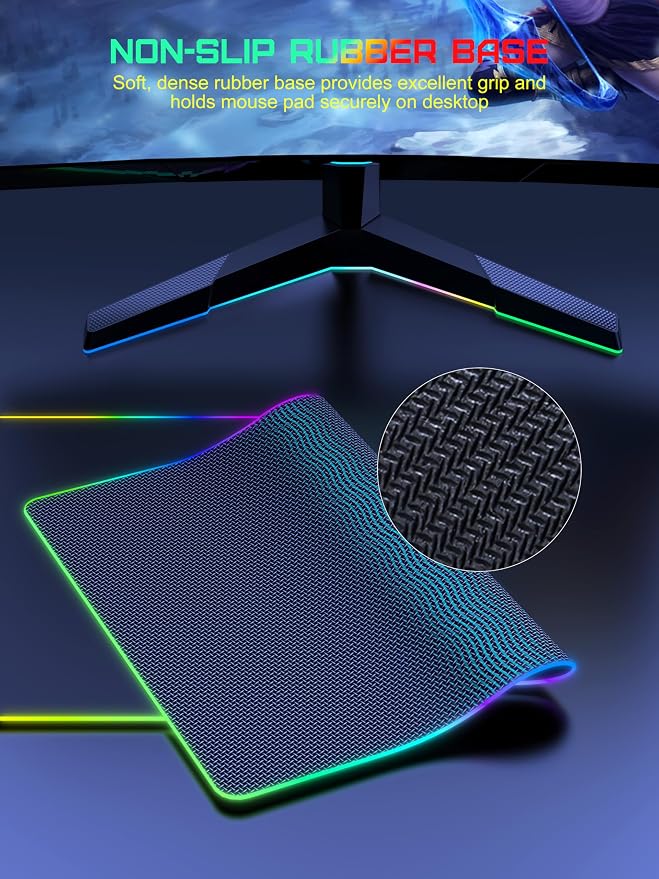 TopMade Wireless Charging RGB Mouse Pad, Waterproof Gaming Desk Mat with 4 Light Modes & 11 RGB Colors, 31.5"x15.75" XXL Large Desk Pad(Includes 20W PD Power Adapter & 6.56ft Woven Cable)