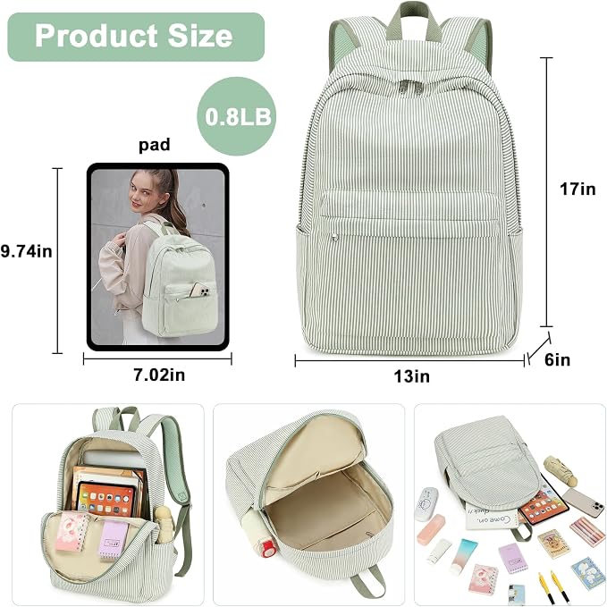 Bluboon Teen Girls School Backpack Kids Bookbag Set with Lunch Box Pencil Case Travel Laptop Backpack Casual Daypacks (Beige bow tie)