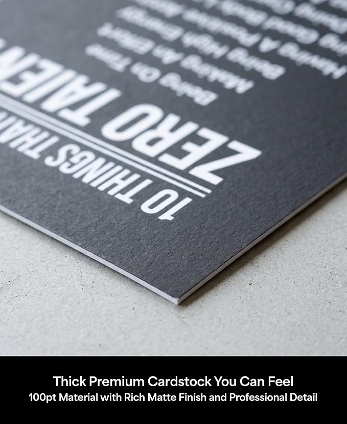 10 Things That Require Zero Talent Motivational Wall Decor, 16x20 Unframed Office Wall Art Print, Inspirational Leadership Quote Poster for Work, Gym, Classroom and Team Building