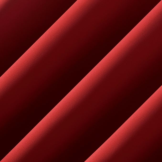 Sun Zero Nordic 2-Pack Theater Grade Noise Reducing Extreme 100% Blackout Grommet Curtain Panel Pair, 52" x 96", Red
