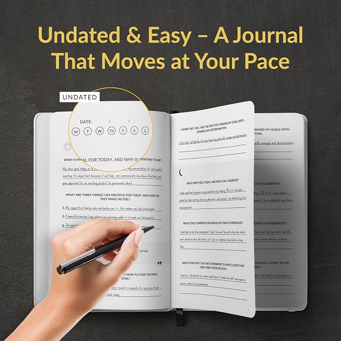 Foundations of Self Mastery Journal – Guided Daily Planner for Men & Women | Goal Setting, Gratitude, Manifestation, Affirmation, Reflection, Mindfulness, Productivity & Personal Growth (White)