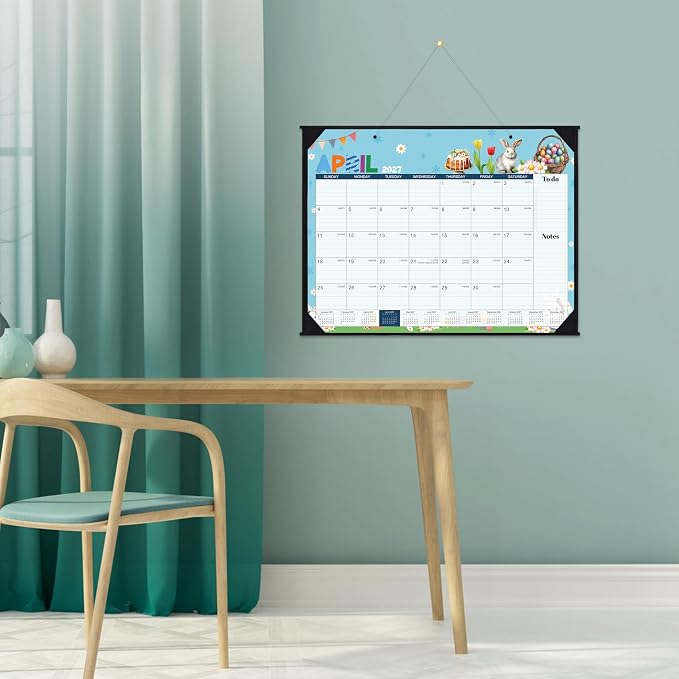2026-2027 Desk Calendar - Large Desk Calendar 2026-2027, Jul.2026 - Dec.2027, 22" x 17", 18 Months Calendar with Corner Protectors + Large Ruled Blocks, To-do & Notes, 12 Different Themes