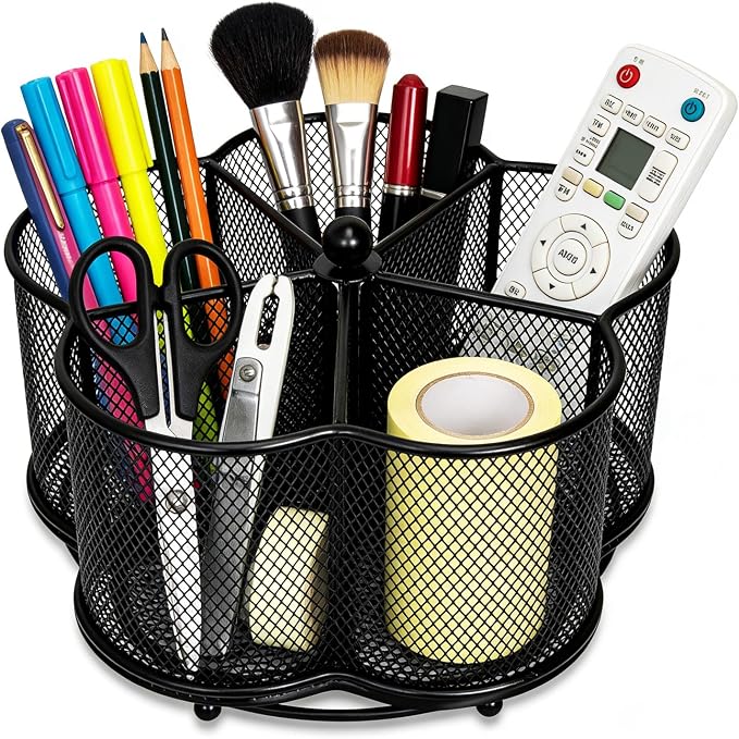 Pen Holder for Desk,360-Degree Rotating Pencil Organizer | Art Supplies/Marker /Desk Organizer,Mesh Rotating Pencil Holders & Pen Holders,for Office Home School