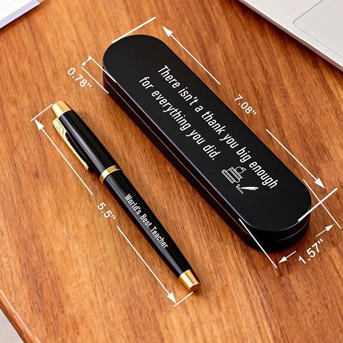 TANWIH Teacher Appreciation Gifts - Engraved Gel Pen Gift Set for Teachers - Thank You Teachers Birthday Graduation Gifts for Men Women