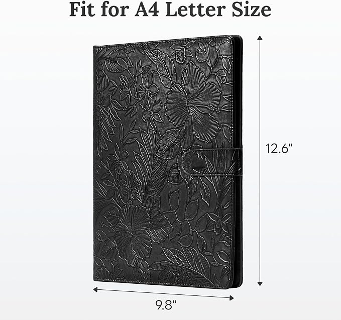 Clipboard Folder Padfolio, Mymazn Writing Portfolio Faux Leather Clipboards with Cover for Legal Pad Holder Letter Size A4 8.5 x 12 for Business Conference Notepad Clip Boards