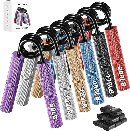 Grip Strength Trainer, 6 Pack Grip Strength Trainer Set (50-350LB), No Slip Hand Grip Strengthener, Wrist Forearm Strengthener with Grip Tape for Strength Training, Exercise, Injury Recovery