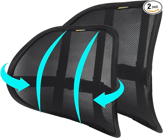 Lumbar Support Back Support for Office Chair 2 Pack Lumbar Support Pillow for Car Chair Back Support with Double Layer Breathable Mesh & Adjustable Straps