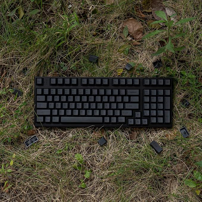 mintcaps PBT Gray Keycaps Set 144 Keys Cherry Profile DYE-Sub Custom ISO ANSI Keycaps for 61 64 87 104 108 Cherry MX Switches Mechanical Keyboards