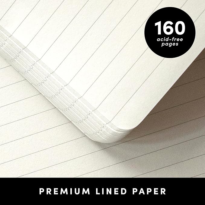 PAPERAGE Lined Journal Notebook, Hardcover Journal for Women & Men, 160 Pages, (5.6 in x 8 in), College Ruled Journaling Notebook for Work, School Supplies & Note Taking, (Lavender)