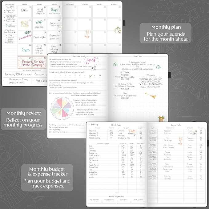 Legend Hourly Planner PRO Premium – Undated Schedule Planner with Time Slots – Weekly, Monthly & Daily Personal Organizer, A4 (Black)
