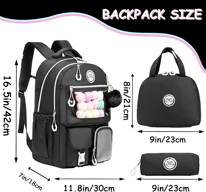 Cute Backpack for Girls Aesthetic Backpack School Backpack for Girls Backpack with Lunch Box Back to School Supplies
