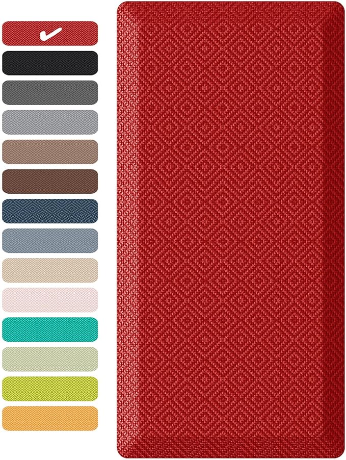 Ophanie Kitchen Mats for Floor,3/4 inch Thick,20x39 Anti Fatigue Cushioned Mat with 99+ Pairs of Anti-Slip Bottom Ridges,Kitchen Rugs,Waterproof,Comfort Ergonomic Standing Mat for Office,Home,Sink