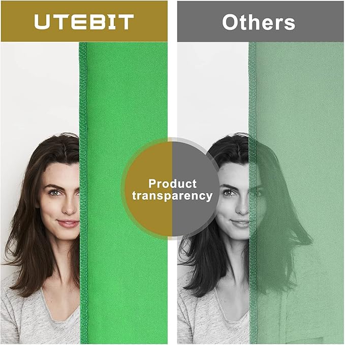 UTEBIT 5x6.5ft Green Screen Backdrop, Photography Backdrop Chroma Key Small Greenscreen Sheet Background for Streaming, Zoom Meeting, PS Keying, Video Creation, Studio Portrait Shoots (Backdrop Only)
