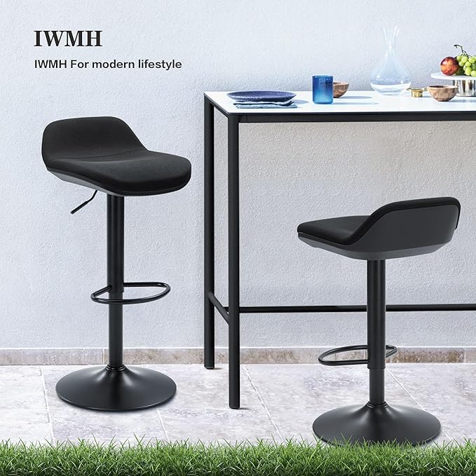IWMH Standing Desk Stool, Adjustable Standing Desk Chair, Sit Stand Stool | Height Adjustable Sit Stand Desk Stool, Ergonomic 360° Swivel Leaning Stools with Footrest for Office Home (Black)