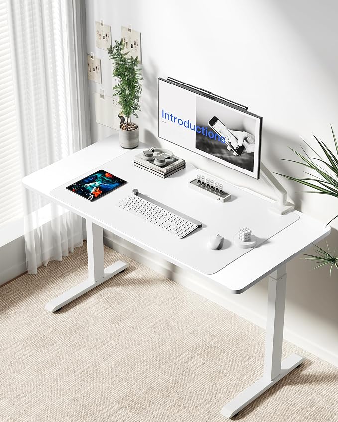YSAGi Leather Desk Protector, Office Mat, Large Mouse Mat, Non-Slip PU Leather Blotter, Laptop Desk Mat, Waterproof Writing Pad for Office and Home(White, 40" x 24")