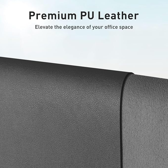 Aothia Faux Leather Desk Mat - Non-Slip PU Leather Desk Blotter, Waterproof Writing Surface, Large Desk Pad for Office & Home (Grey, 55" x 24")