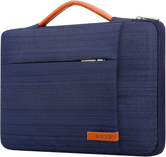 Lacdo 360° Protective Laptop Sleeve Case for 16 inch MacBook Pro M5 Pro/Max A3428 A3429 (2026), M4/M3/M2/M1 A3403 A3186 A2991 A2780 A2485 A2141, 15 inch Surface Laptop 7/6/5/4/3 Computer Bag, Blue